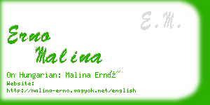 erno malina business card